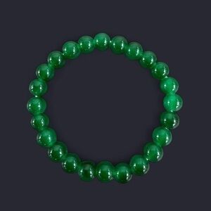 Dark Green Glass Bead Bracelet 8mm
